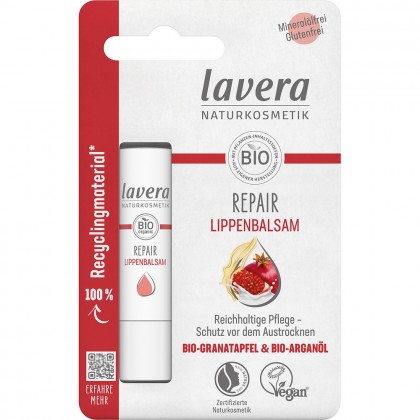 Lavera Balsam de buze reparator cu rodie bio si ulei de argan bio 4.5g