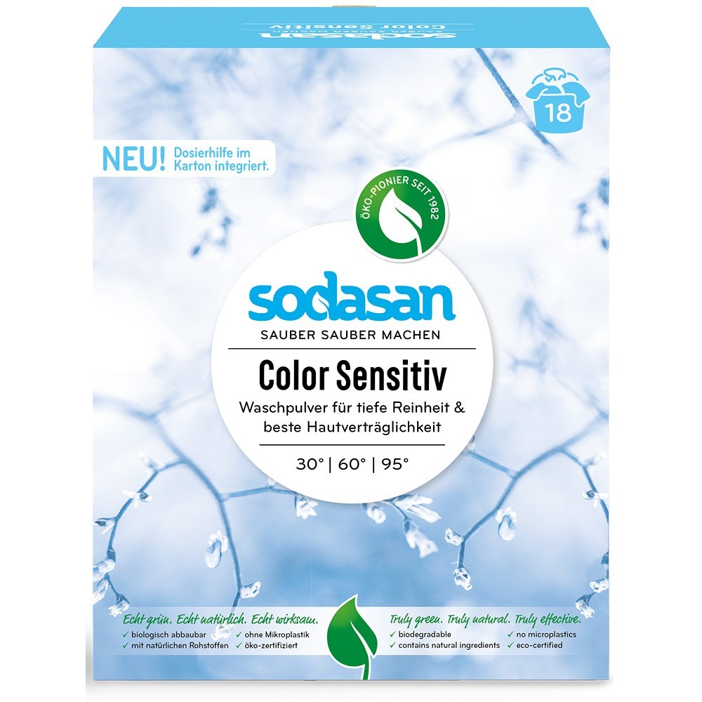 Sodasan Detergent pudra pentru rufe colorate sensitiv 1kg