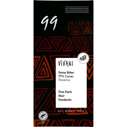 Vivani Ciocolata amaruie bio cu 99% cacao 80g